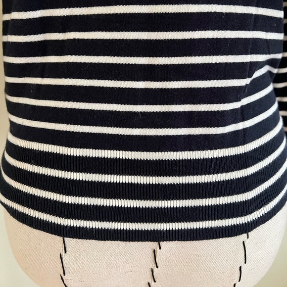 J.Crew Striped Navy Blue Cardigan Golden Buttons | Size S | Nautical - Picture 5 of 8